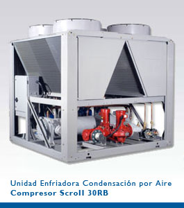 Unidad Enfriadora Condensacion por aire . Compresor Scroll 30RB